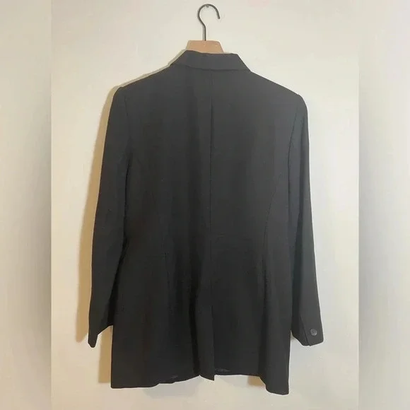 Vintage Norton McNaughton Womens Black Wool Blazer Jacket Size 10 - Picture 4 of 7